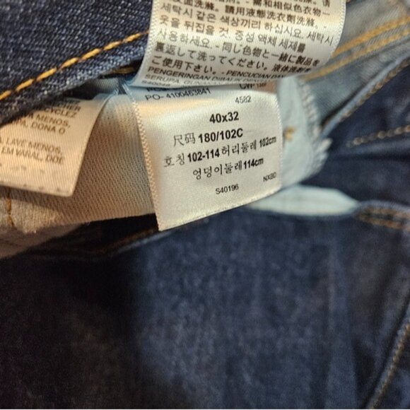 Levi's 505 Regular Fit Jeans Men's 40x32 Dark Wash Straight Leg Denim USA - Picture 7 of 11